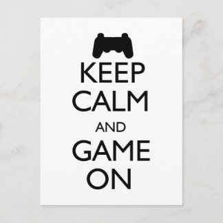 Keep Calm and Game On Postcard