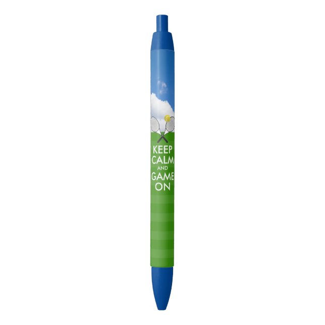KEEP CALM AND GAME ON TENNIS - personalized text Pen (Front Vertical)