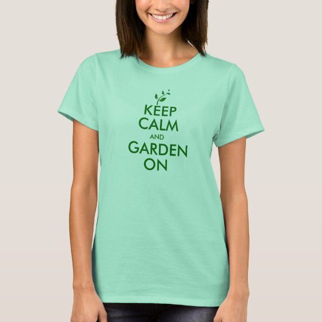 Keep Calm and Garden On-Ladies Ringer T-Shirt (Front)