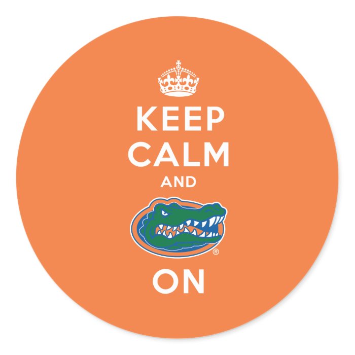 Keep Calm and Gator On   Orange Sticker
