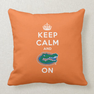 Keep Calm and Gator On Throw Pillow