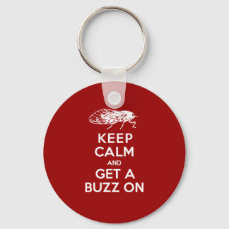 Keep Calm and Get a Buzz on Cicadas Keychain