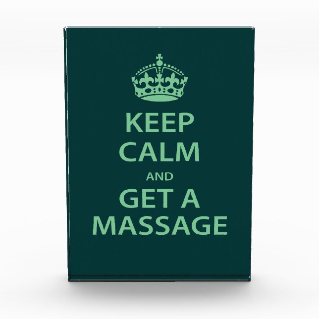 Keep Calm and Get a Massage Award (Front)