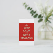 Keep Calm and Get a Massage business card (Standing Front)