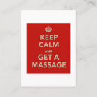 Keep Calm and Get a Massage business card