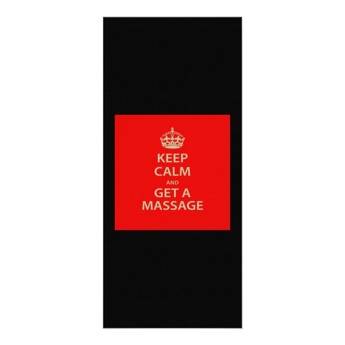 Keep Calm and Get a Massage Custom Rack Cards