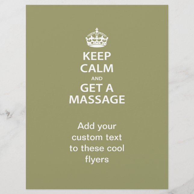 Keep Calm and Get a Massage Flyer (Front)