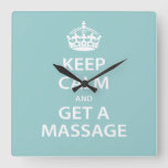 Keep Calm And Get A Massage Square Wall Clock at Zazzle