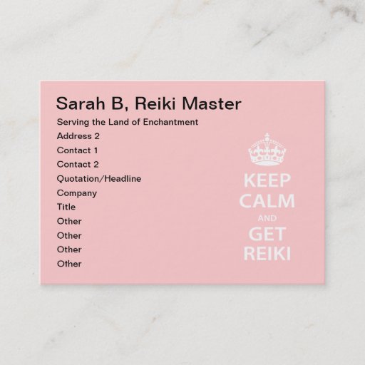 Customizable Keep Calm and Get Reiki Business Cards