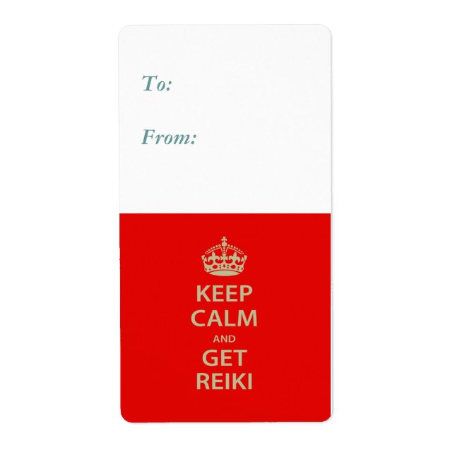 Keep Calm and Get Reiki Label (Front)