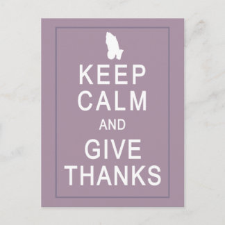 Keep Calm and Give Thanks with Praying Hands Postcard