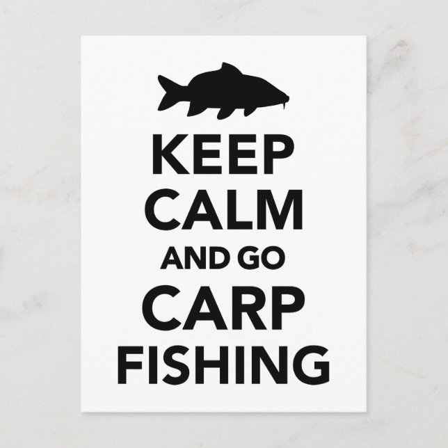 Keep calm and go carp fishing postcard (Front)