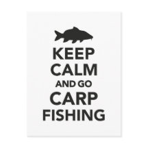 "Keep calm and go carp fishing" postcard