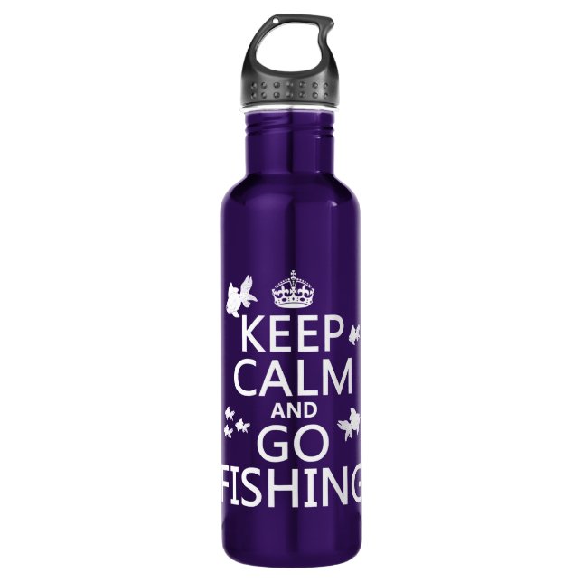 Keep Calm and Go Fishing Water Bottle (Front)
