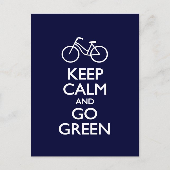 Keep Calm and Go Green Postcard (Front)