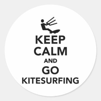 Keep calm and go Kitesurfing Classic Round Sticker