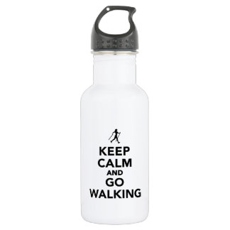 Keep calm and go Nordic Walking Stainless Steel Water Bottle