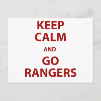 Keep Calm and Go Rangers Postcard