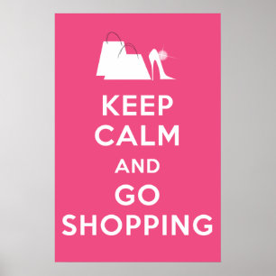 Keep Calm and Go Shopping - Candy Pink Poster
