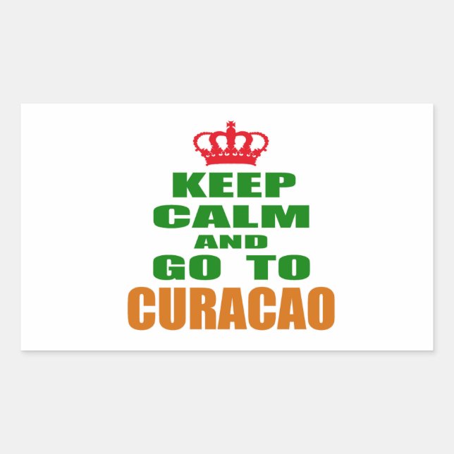 Keep calm and go to Curacao. Rectangular Sticker (Front)