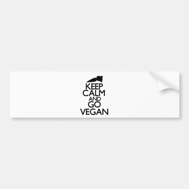Keep calm and go vegan bumper sticker (Front)