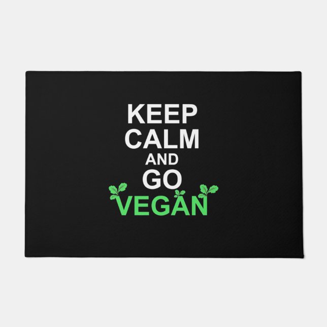 Keep Calm And Go Vegan Doormat (Front)