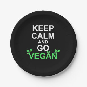 Keep Calm And Go Vegan Paper Plates
