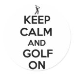 Keep Calm and Golf On Classic Round Sticker Keep Calm and Golf On Classic Round Sticker