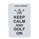 Keep Calm and Golf On Golfing Quote Custom Golfers Golf Towel Keep Calm and Golf On Golfing Quote Custom Golfers Golf Towel