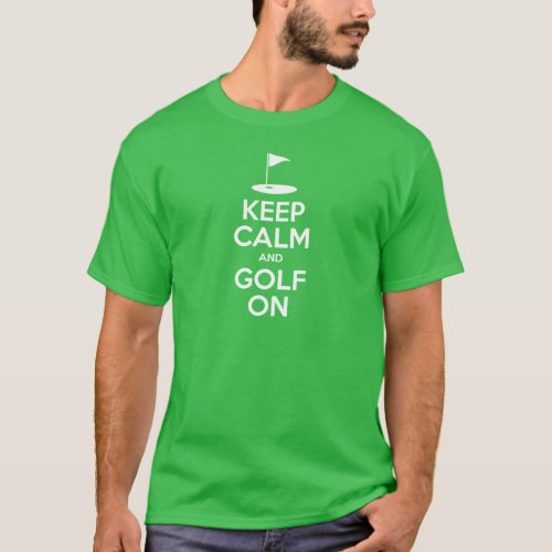 Keep Calm And Golf On On Dark T_Shirt