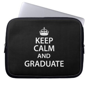 Keep Calm and Graduate Funny Graduation Laptop Sleeve