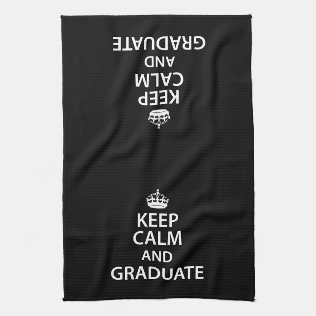 Keep Calm and Graduate Funny Graduation Towel (Vertical)