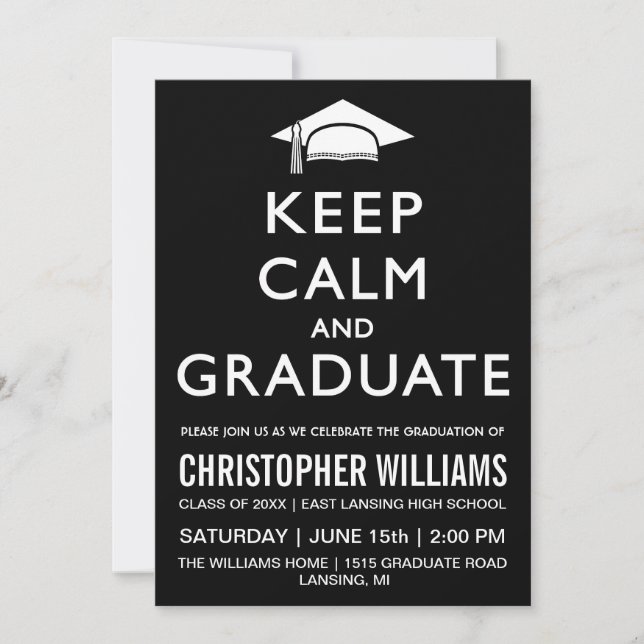Keep Calm and Graduate Invitation (Front)