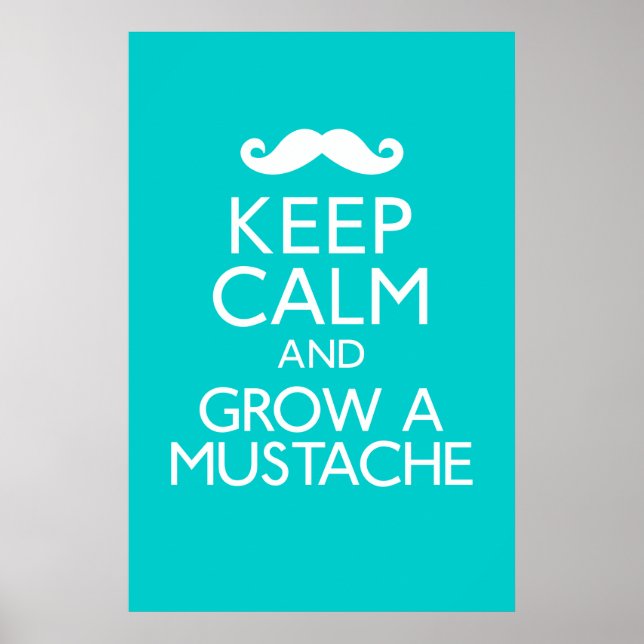 Keep Calm and Grow a Mustache Poster (Front)