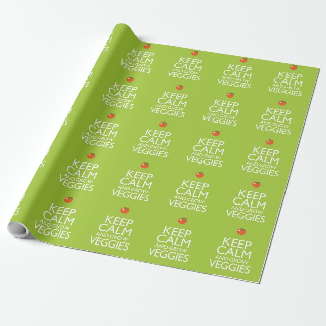 Keep Calm and Grow Veggies Wrapping Paper (Unrolled)