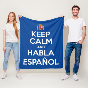 Keep Calm and Habla Español Fleece Blanket