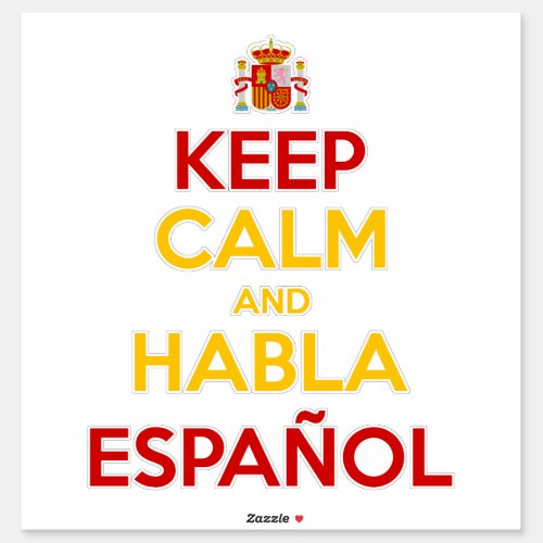 Keep Calm and Habla Espaol Sticker