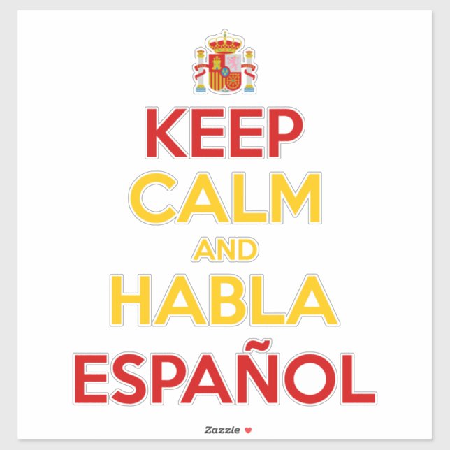 Keep Calm and Habla Español Sticker (Sheet)