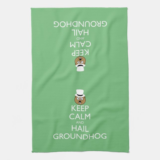 KEEP CALM AND HAIL GROUNDHOG TOWEL (Vertical)