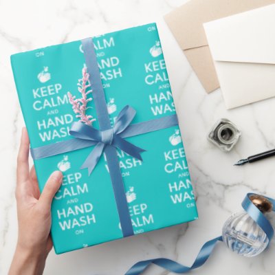 Keep Calm And Hand Wash On - Doctor Nurse Germs Wrapping Paper