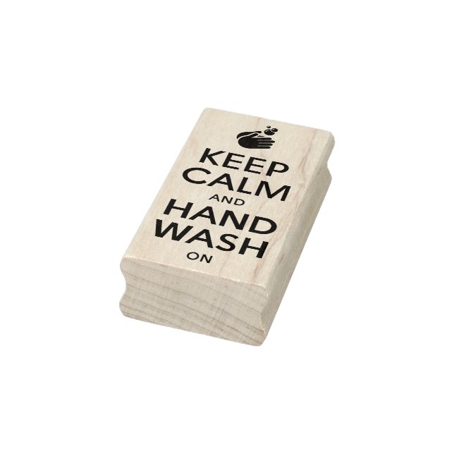 Keep Calm And Hand Wash On - Washing Hygiene Flu Rubber Stamp (Stamp)