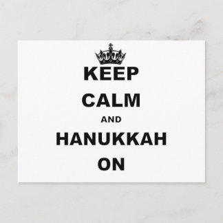 KEEP CALM AND HANUKKAH ON HOLIDAY POSTCARD