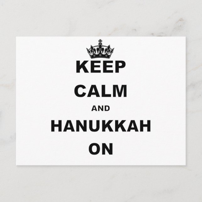 KEEP CALM AND HANUKKAH ON HOLIDAY POSTCARD (Front)