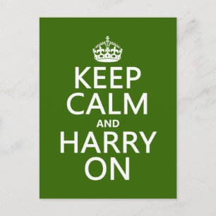 Keep Calm and Harry On (any color) Postcard