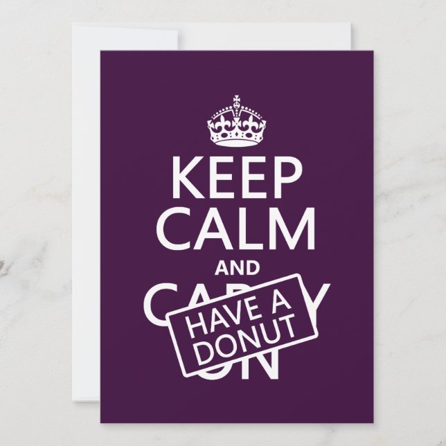 Keep Calm and Have a Donut Invitation (Front)