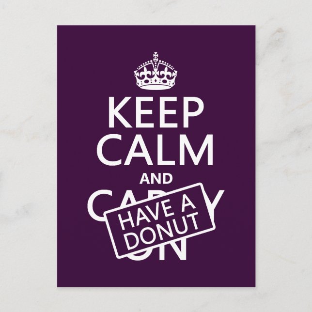 Keep Calm and Have a Donut Postcard (Front)