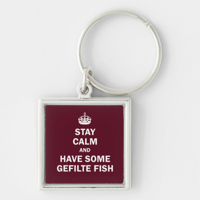 Keep calm and have some Gefilte Fish Keychain (Front)