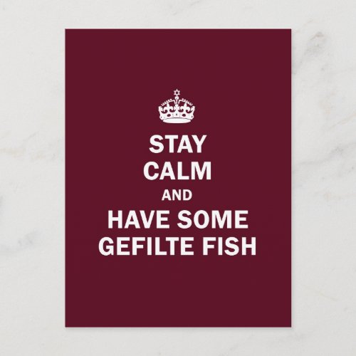 Keep calm and have some Gefilte Fish Postcard