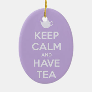 Keep Calm and Have Tea Lavender Ornament