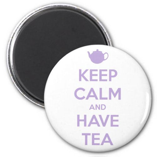 Keep Calm and Have Tea Lavender Round Magnet